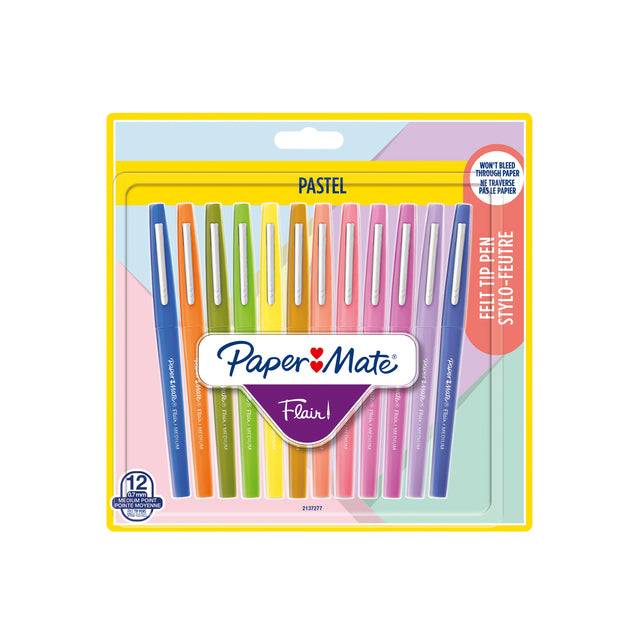 Paper:Mate Faserschreiber Flair PASTELL, 12er Blister-5