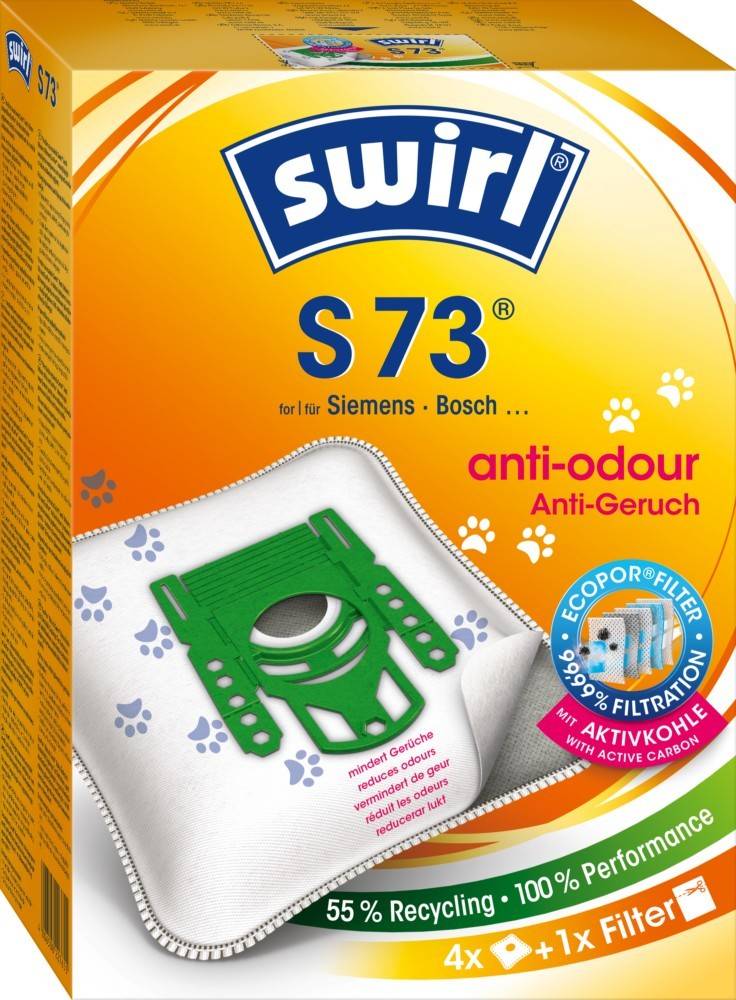 Swirl Staubbeutel S 73 Anti-Odour VE4-0