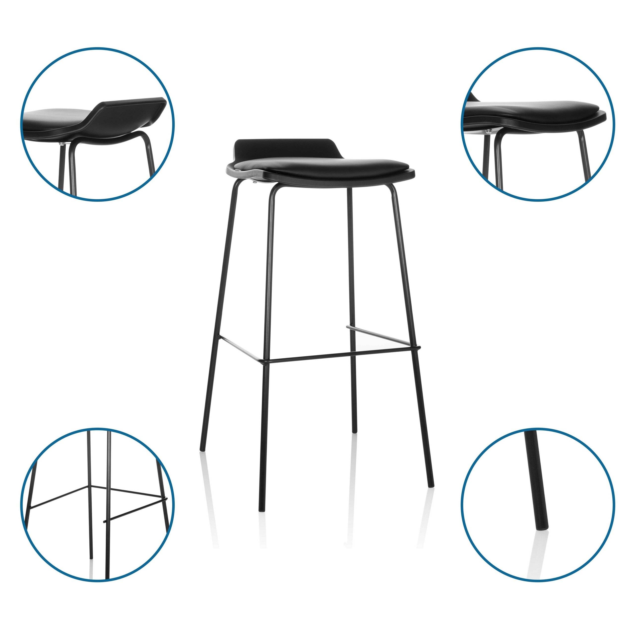 Barhocker Tresenhocker LONSO 10 Sitzauflage Kunstleder schwarz hjh OFFICE-2