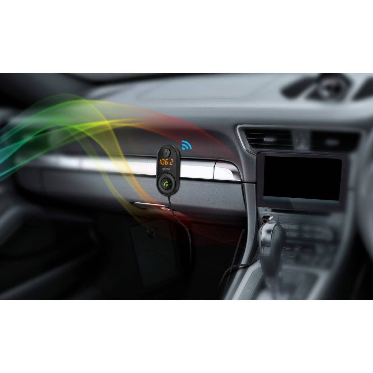 Kabelloser FM-Transmitter + Musikplayer, Mikrofone, LED Display-1