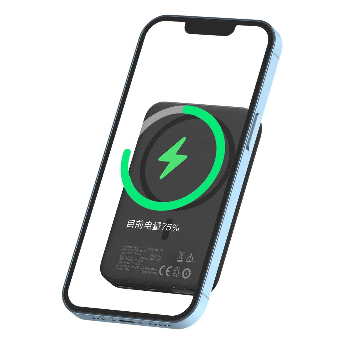 5000mAh Premium Magnetisch Powerbank 2x USB 1x USB-C 1x Micro-USB 15W-2