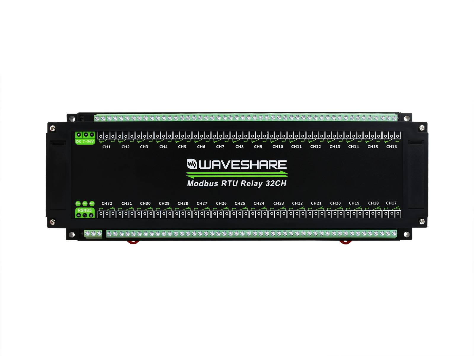 WaveShare Modbus RTU 32CH Relay Module RS485 Interface with Multiple Isolation Protection Circuits-0