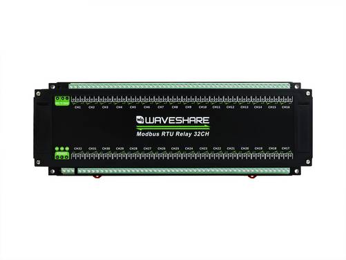 WaveShare Modbus RTU 32CH Relay Module RS485 Interface with Multiple Isolation Protection Circuits