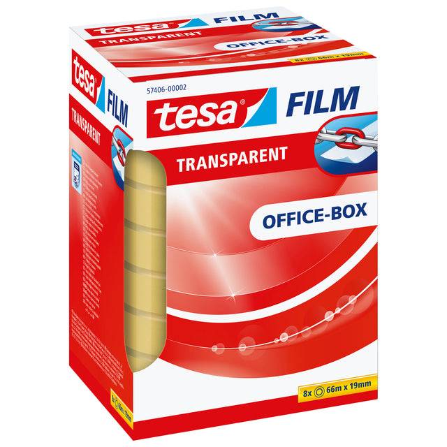 Tesafilm - Büro-Klebeband - 19 mm x 66 m - Polypropylenfolie - transparent (Packung mit 8)-6