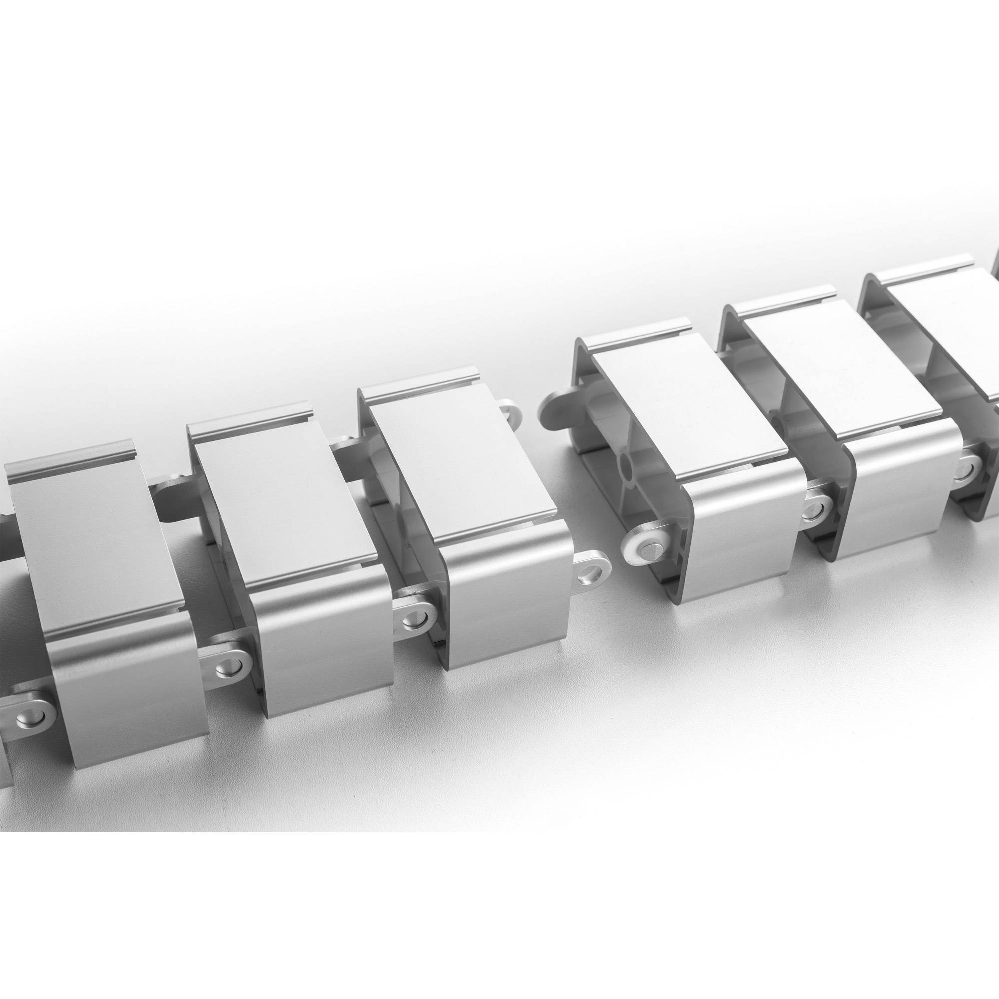 InLine® Kabelkanal flexibel für höhenverstellbare Tische, 4 Kammern, grau-2