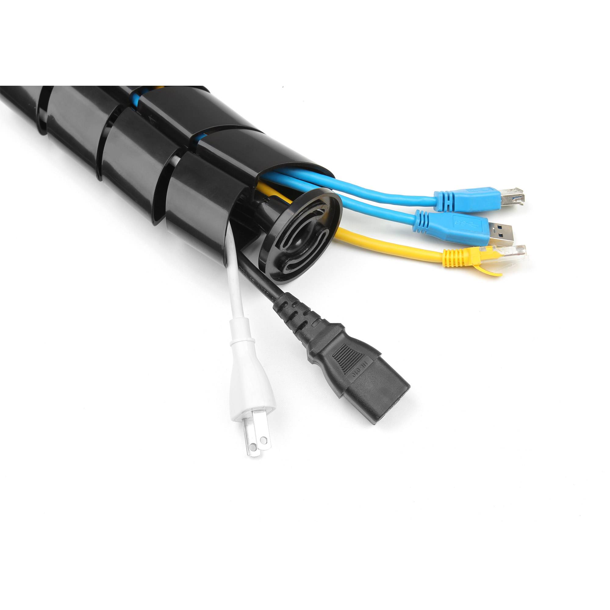 InLine® Kabelkanal flexibel, vertikal für Tische, 2 Kammern, 0,80m, schwarz-1