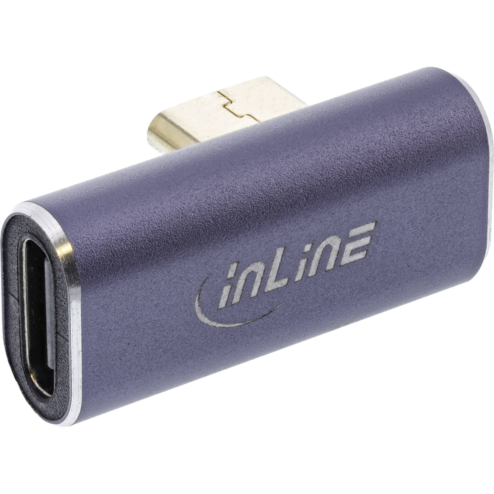 InLine® USB4 Adapter, USB-C Stecker/Buchse vertikal rechts/links gewinkelt-0