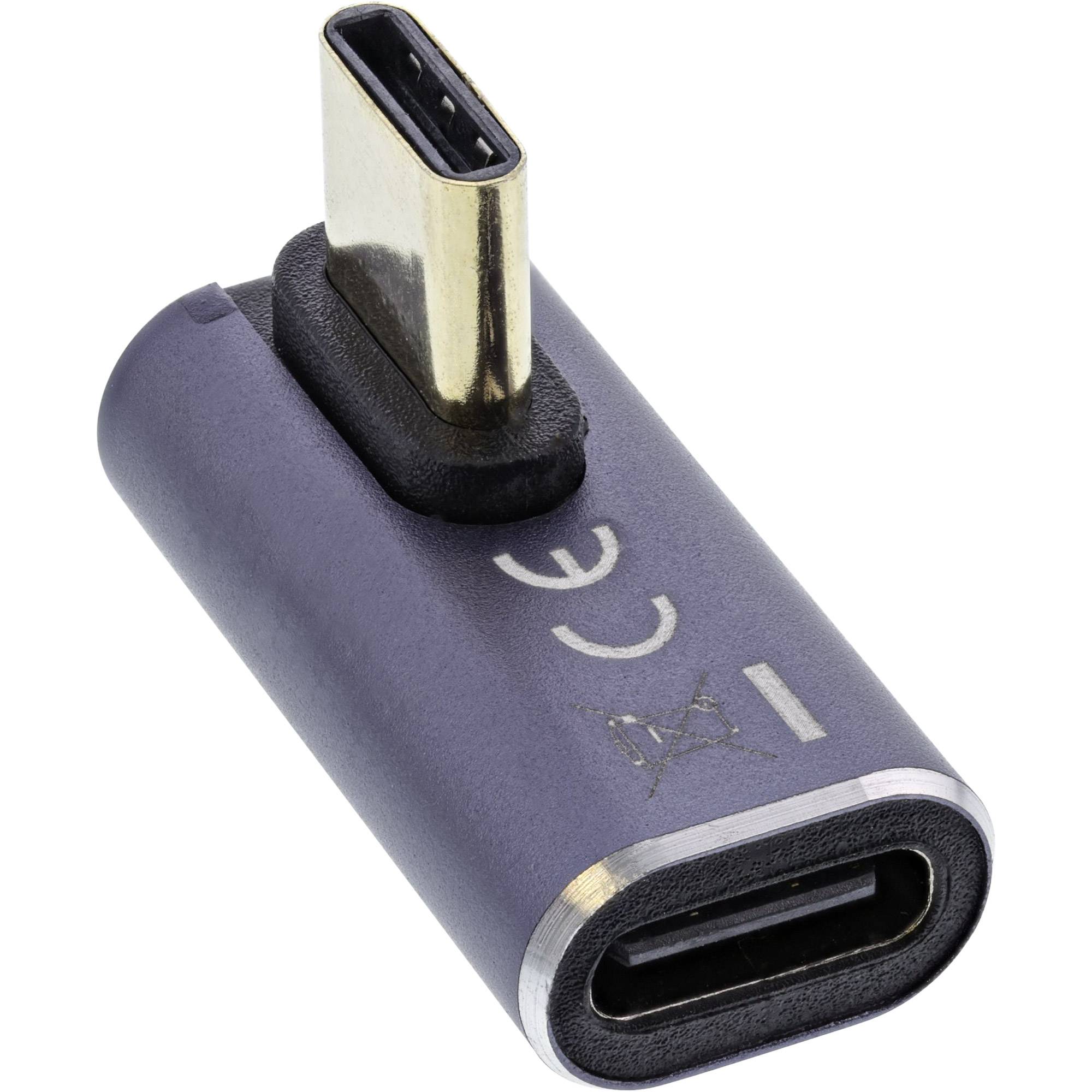 InLine® USB4 Adapter, USB-C Stecker/Buchse vertikal rechts/links gewinkelt-2