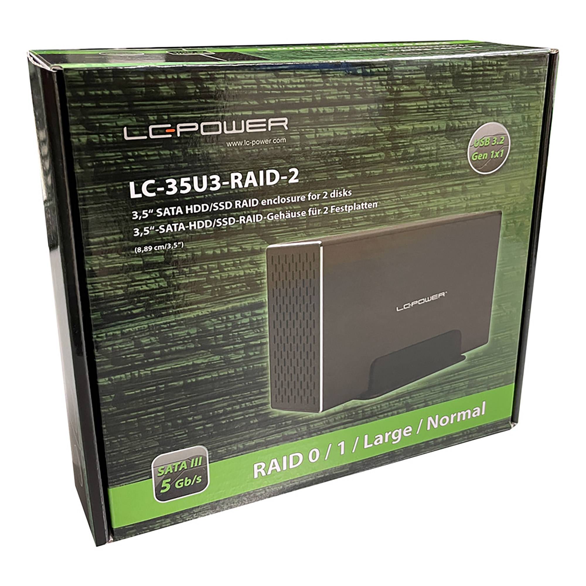 LC-Power LC-35U3-RAID-2, externes 2-fach 3,5"-SATA-Festplattengehäuse mit RAID-4