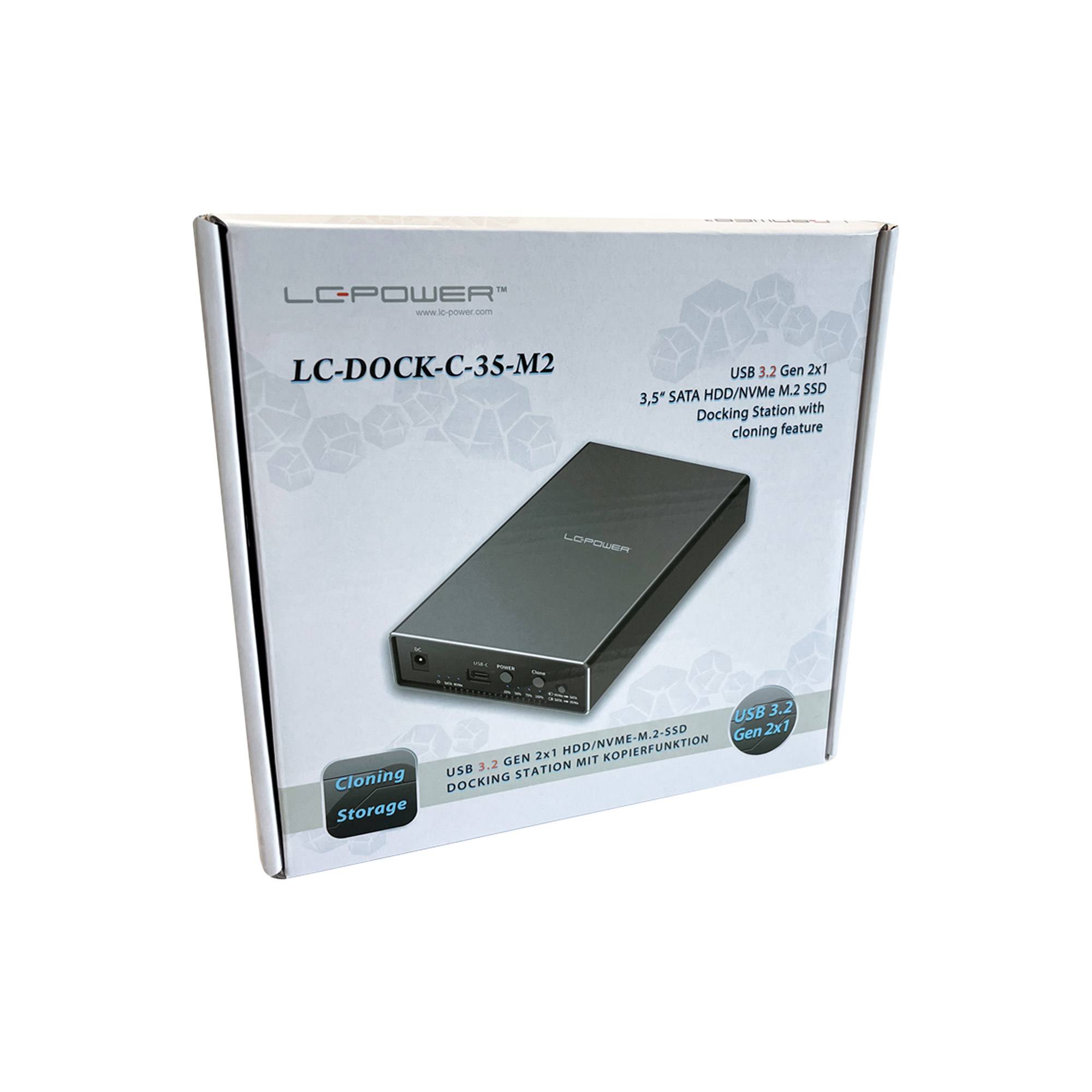 LC-POWER - LC Power LC-DOCK-C-35-M2 - HDD / SSD Dockingstation - M.2 - 2 Sender/Kanal - M.2 Card (PCIe NVMe & SATA)-4