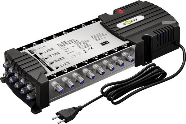 Goobay Sat-Multischalter 9 Eingänge/16 Ausgänge - Verteiler für max. 16 Teilnehmer von zwei Satelliten