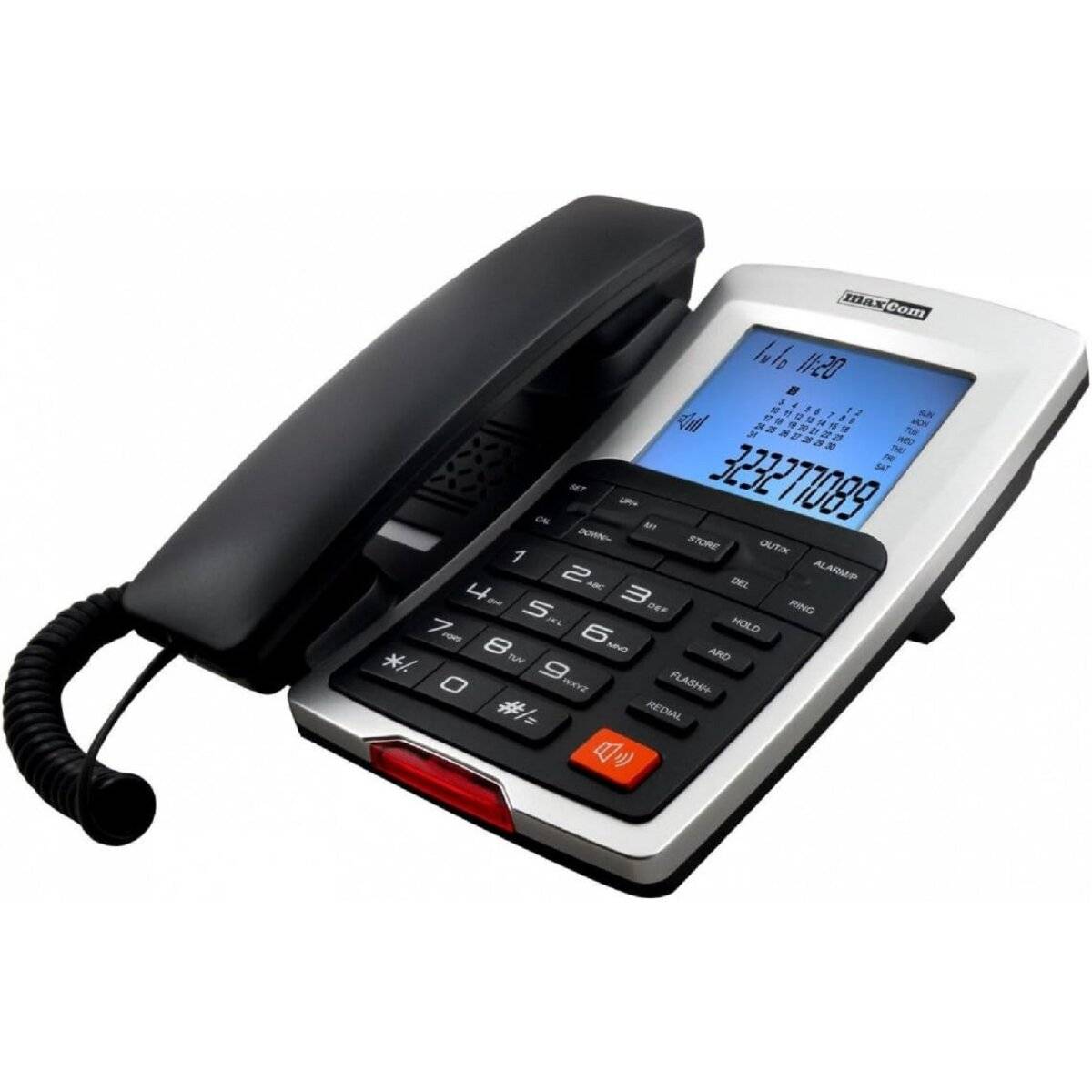 Maxcom KXT709 Telefon Analoges Telefon Anrufer-ID Schwarz, Weiß-0