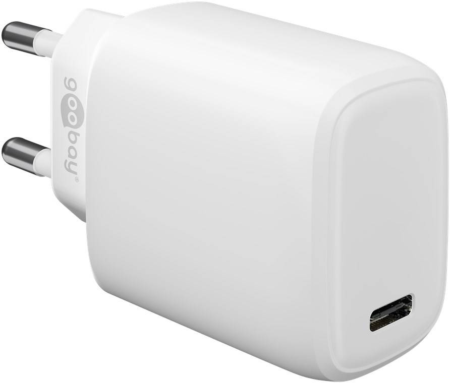 Goobay 65406 USB-C Netzteil 20W / Power Delivery Charger / Universal Ladegerät Handy & Tablet / Mini GaN Adapter / Weiß-0