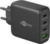 Goobay 64819 USB-C Ladegerät 68W, PD Fast Charger, Multiport Universal USB-C Schnellladegerät Laptop Handy, Schwarz