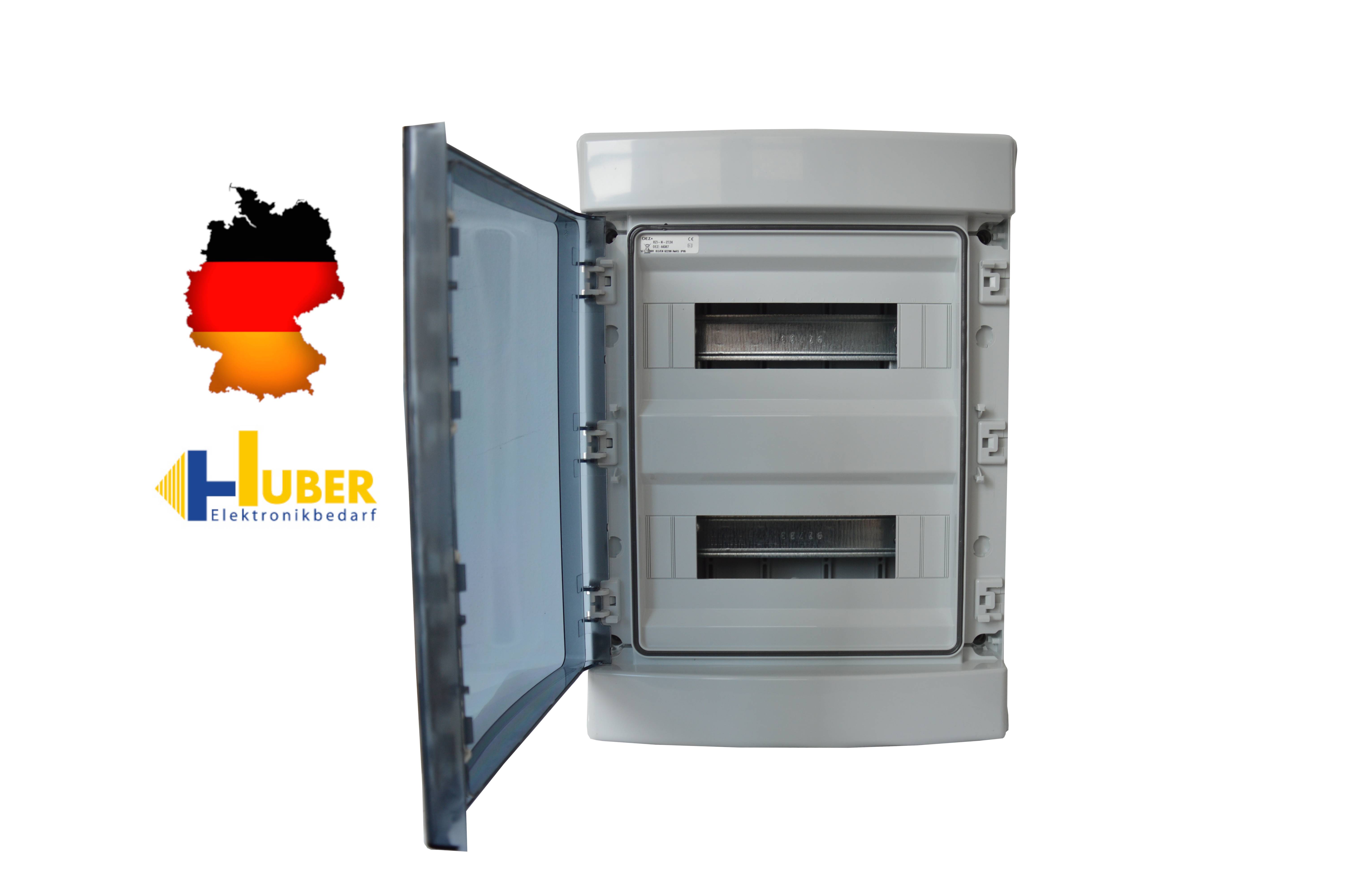 Sicherungskasten Aufputz IP65 Feuchtraum Verteiler 2-reihig 24 Module Kleinverteiler Installation im Außenbereich-3