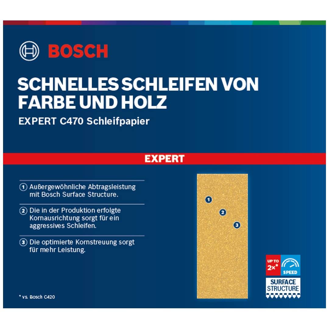 Bosch EXPERT C470 Schleifpap., o. Löcher für Schwingschl., 93 x 230 mm, K 240, 10 Stk.-1