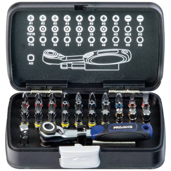 1/4 Zoll Bit Box mit markierten Bits 33tlg