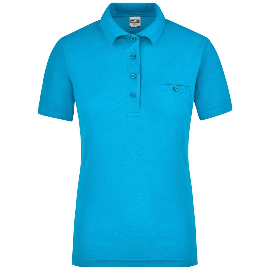 James & Nicholson Poloshirt mit Brusttasche Damen JN867 Gr. XL turquoise
