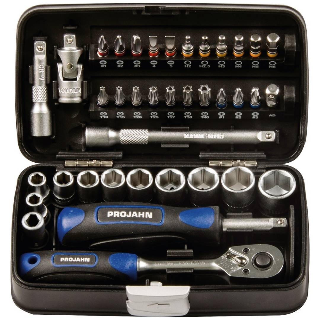 1/4 Zoll Mini Steckschlüssel- & Bit-Box, 38tlg. mit markierten Bits-0