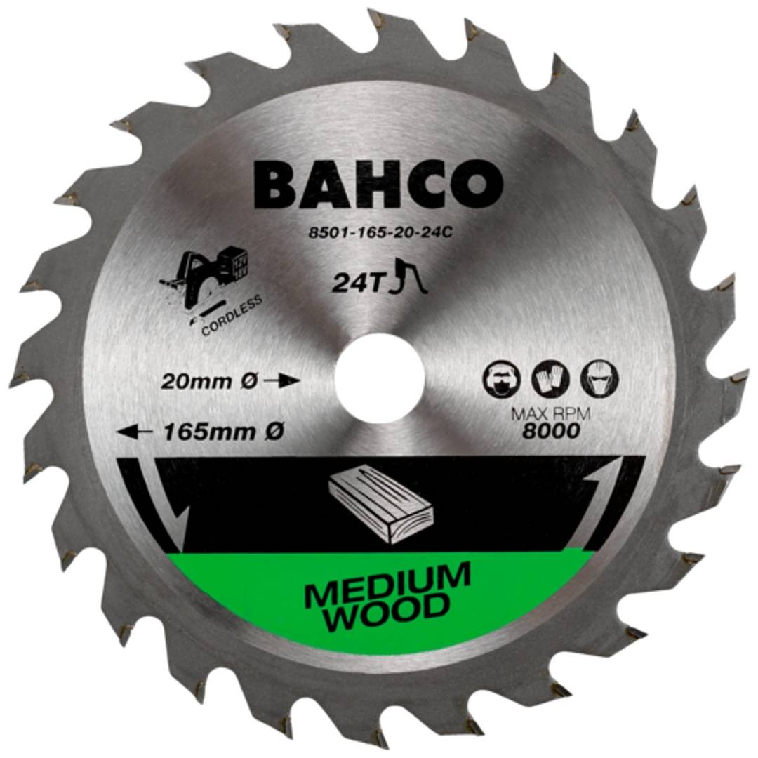 Bahco 24-Zähne Kreissageblätter für Akku-Kreissägen in Holz 184 mm x 20 mm-0