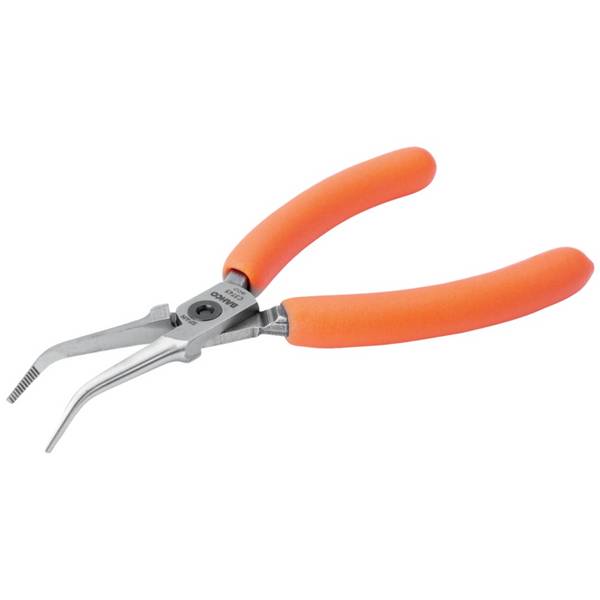 Bahco Kompakte Spitzzangen mit um 45º gebogener Spitze und orangefarbenen PVC-Griffen 141 mm