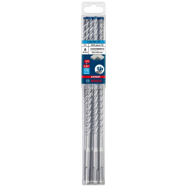 Bosch EXPERT SDS plus-7X Hammerbohrer, 8 x 200 x 265 mm, 10er-Pack