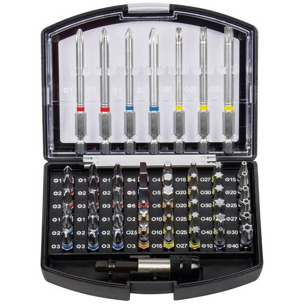 1/4 Zoll Bit Box mit markierten Bits 56tlg