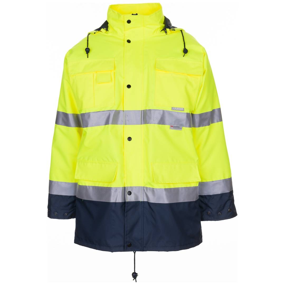 Planam Warn-Wetterschutz Parka 2057 Gr. 4XL gelb/marine