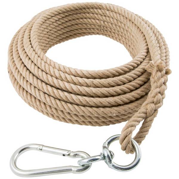 Hanfseil 20 mm, 30 m lang, Schlaufe, Karabiner