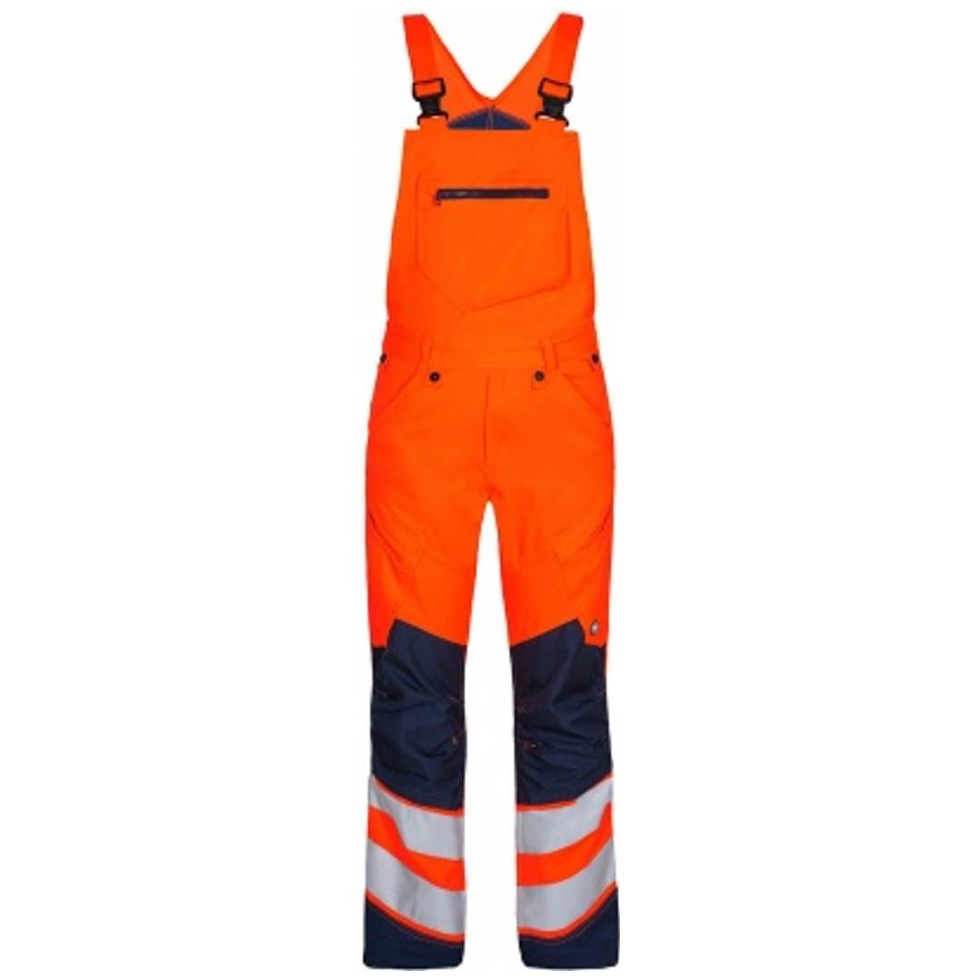 ENGEL Warnschutz Latzhose Safety Herren 3544-314 Gr. 54 orange/blue ink-0