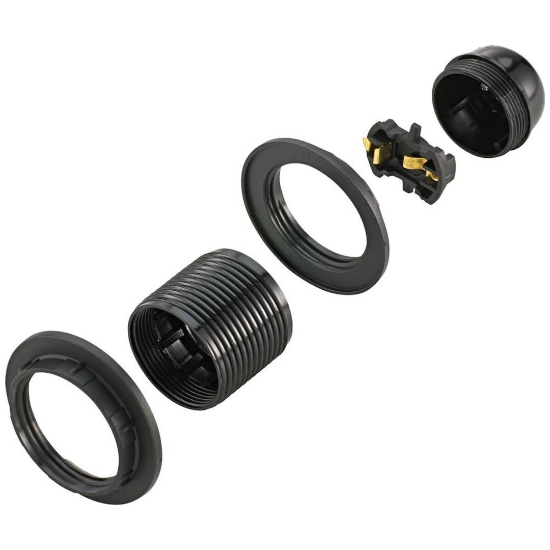 Lampenfassung Isolierstoff schwarz E27 max.60W-0