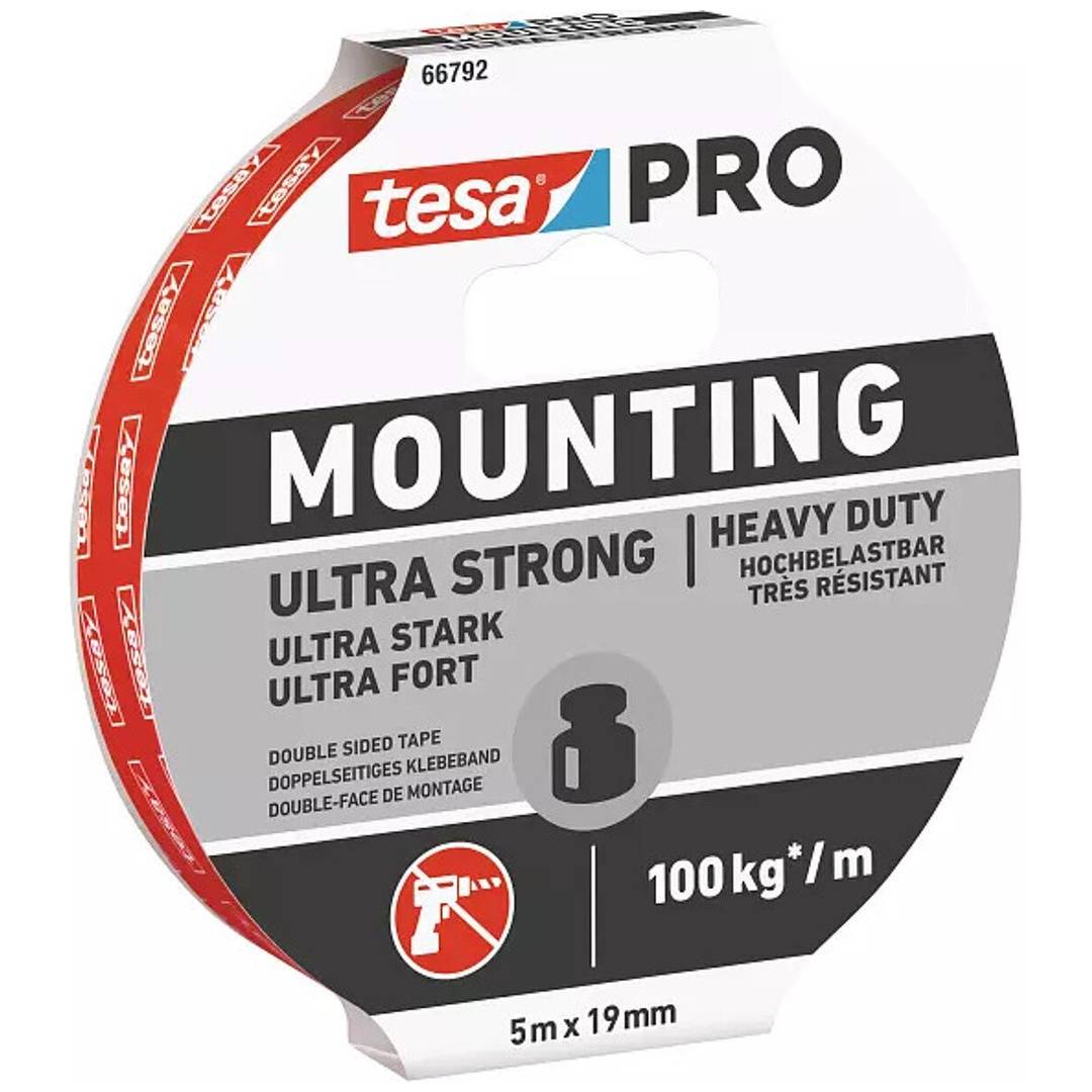 Tesa Montageband Mounting PRO Ultra Strong 66792 weiß L 5 m, B 19 mm-0
