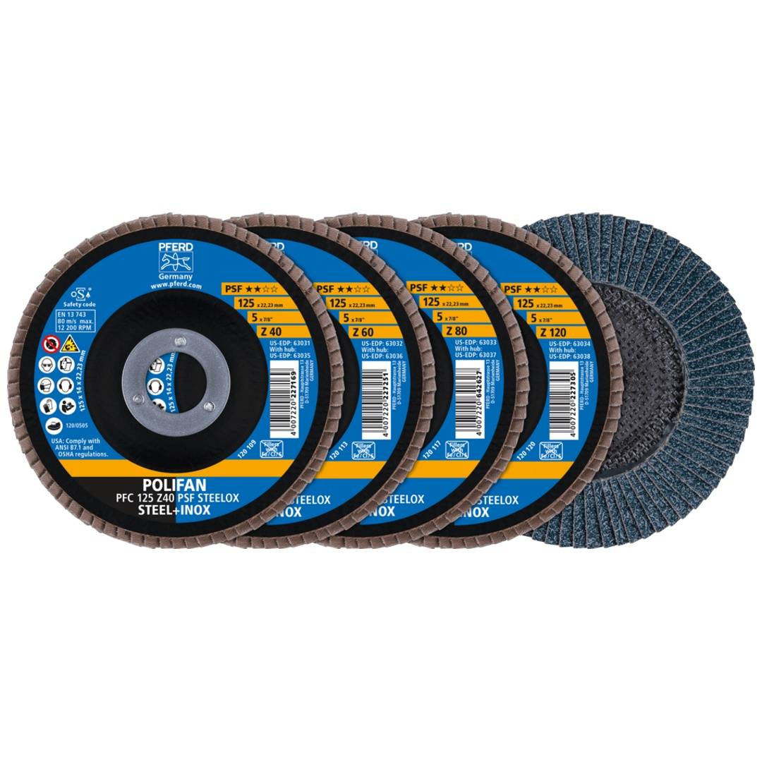 POLIFAN-Fächerscheiben SET PFC 125 Z40/60/80/120 PSF STEELOX-0