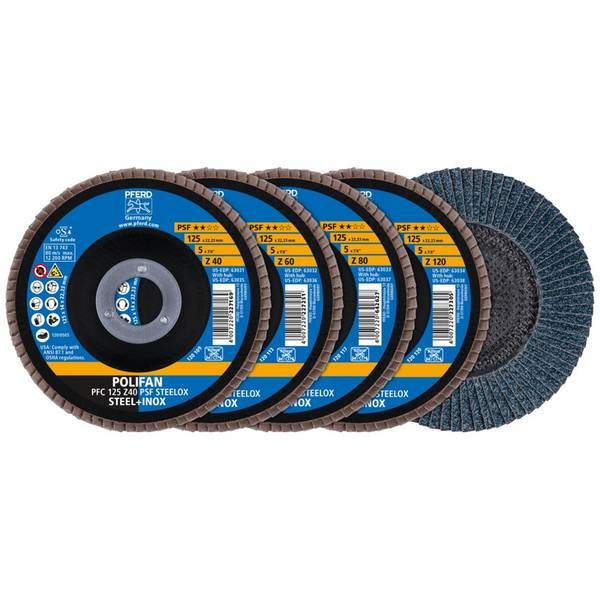 POLIFAN-Fächerscheiben SET PFC 125 Z40/60/80/120 PSF STEELOX