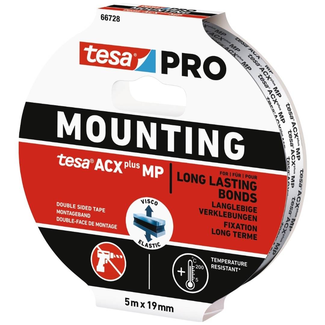 Tesa Montageband Mounting PRO ACX+ MP 66728 schwarz L 5 m, B 19 mm-0