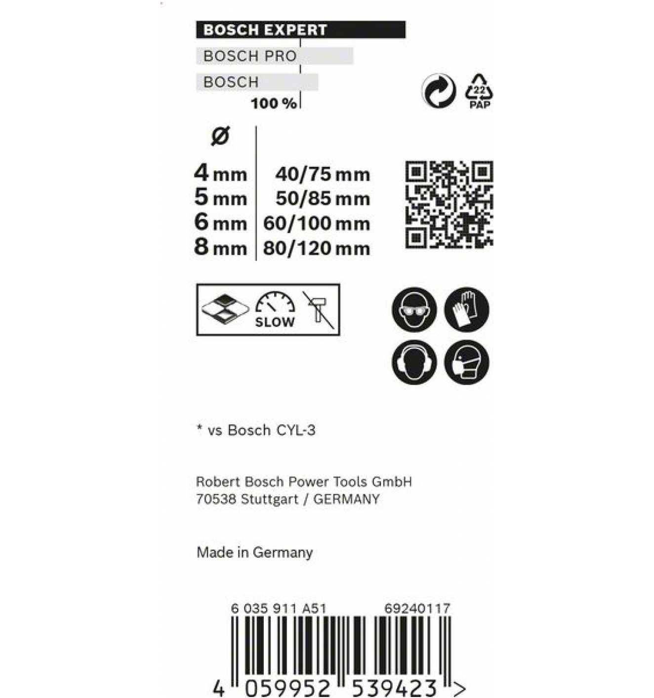 Bosch EXPERT MultiConstruction CYL-9 Bohrer-Set, 4/5/6/8 mm, 4-tlg., Art.Nr. 2608900649-1