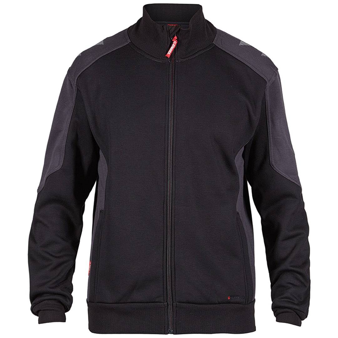 F. Engel Galaxy Sweatcardigan mit Kragen Schwarz/Anthrazit Grau, Gr. 5XL