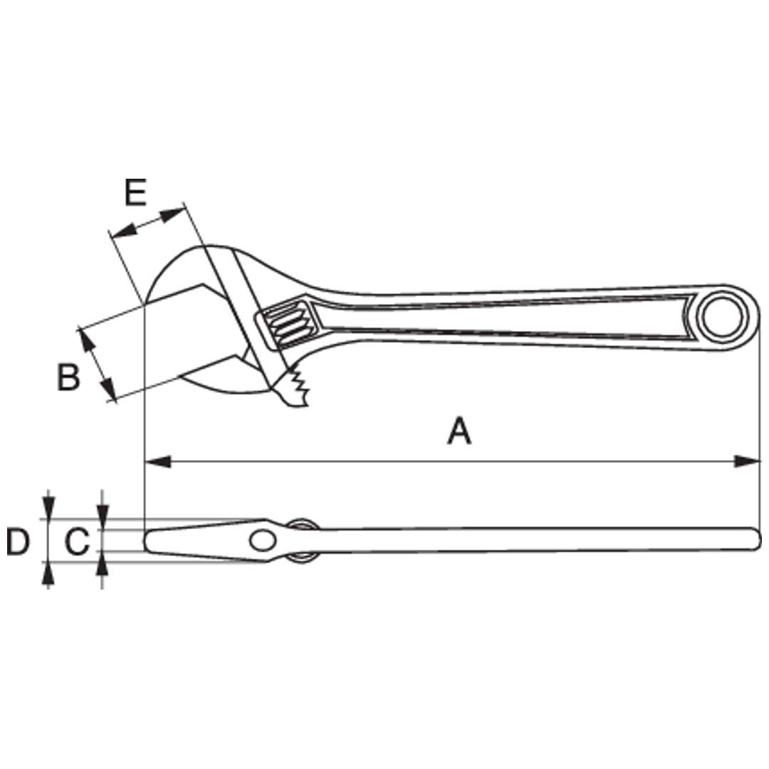 Bahco 27-mm-Standard-Rollgabelschlüssel mit Zentralmutter, verchromt, 205 mm - Industrieverpackung-1