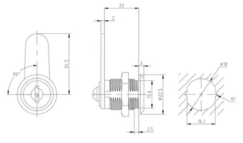 MASTERPROOF Briefkastenschloss 1030-PJXY-2