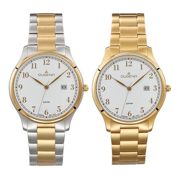 Dugena Herrenuhr Hamburg, Quarzwerk, Edelstahl, Saphirglas, Drückerfaltschließe