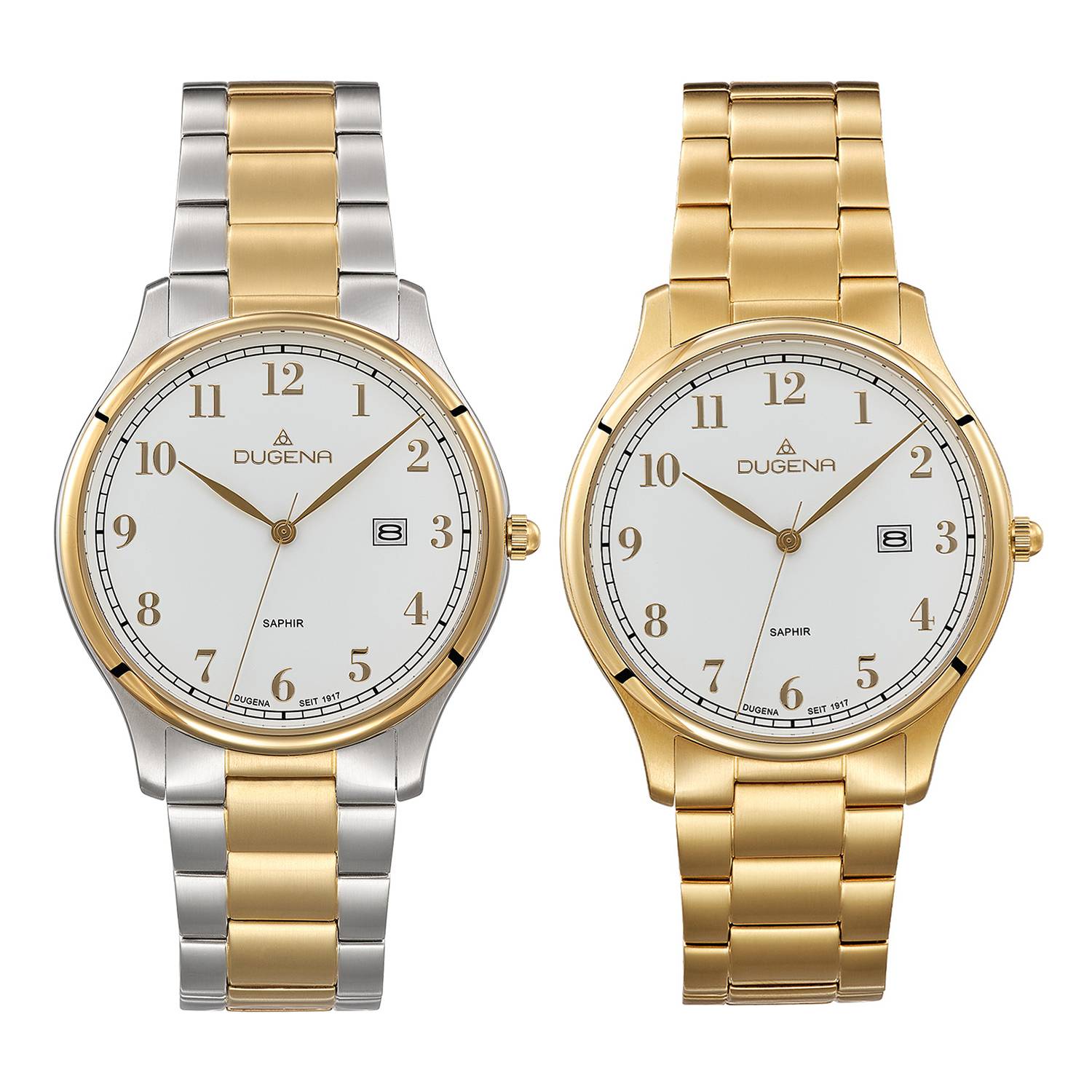 Dugena Herrenuhr Hamburg, Quarzwerk, Edelstahl, Saphirglas, Drückerfaltschließe-0