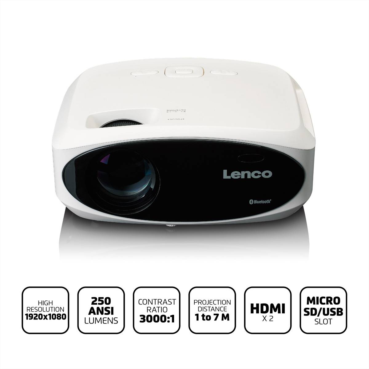 Lenco LCD-Projektor LPJ-900WH-2