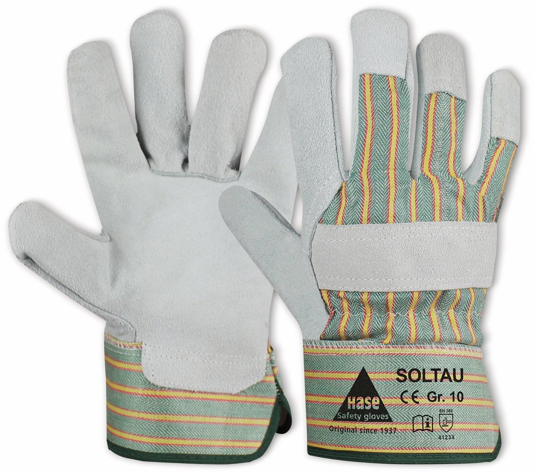 HASE SAFETY GLOVES Arbeitshandschuhe Spaltleder, EN 388, EN 420, Größe 10-0