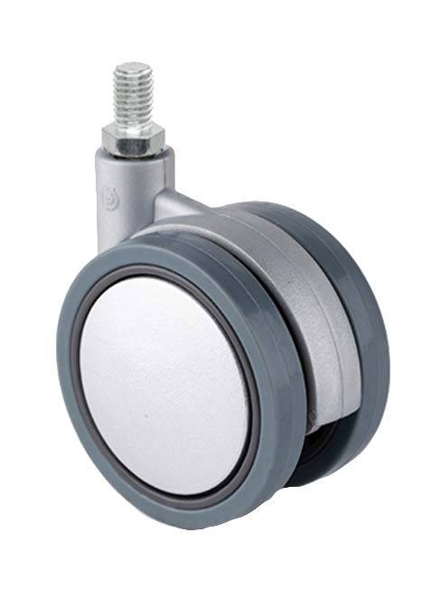 Lenkrolle mit Gewindestift M10 75 mm Elastik Gray "EVA"-0