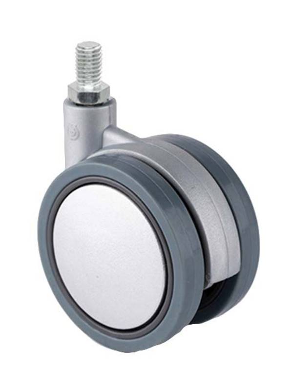 Lenkrolle mit Gewindestift M10 75 mm Elastik Gray "EVA"