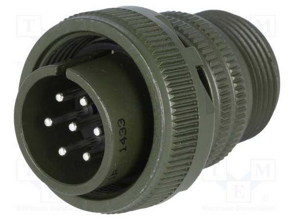 Steckverbinder: rund  Serie: DS/MS  Stecker  männlich  PIN: 7  Löten DS3106A16S-1P MIL-C-5015-Steckverbinder
