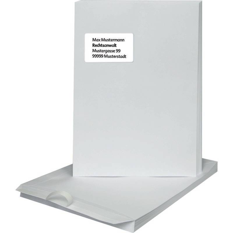Versandtaschen DIN C4, 229 x 324 mm, haftklebend, weiß, 100 g/m², mit Fenster 55