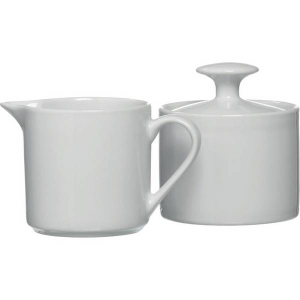 Kaffee-Serie Bianco, 2er Set Zuckerdose und Milchgießer