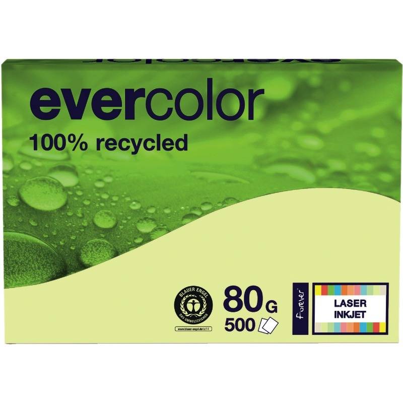 Recycling Kopierpapier evercolor, DIN A4, 80 g/m², Pack: 500 Blatt, hellgelb-0
