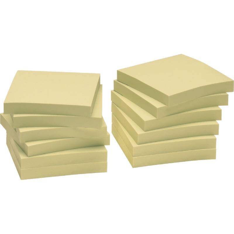 INFO NOTES Recycling Haftnotizen Nature Notes, gelb, 75 x 75 mm, 12 Blöcke à 100, gelb-1